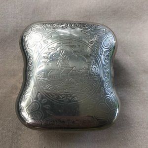 Dutch Windmill silverplate pillbox